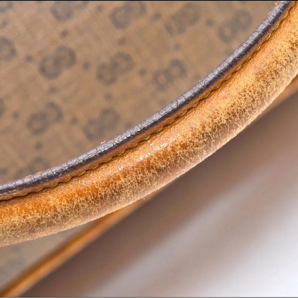 GUCCI Micro GG Vintage PVC Leather Shoulder Hand Tote Bag Brown​​​ - Picture 12 of 16